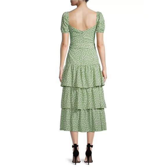 LIKELY Lottie Short Sleeve Floral Sage Dress - NWT - Size 2 - Picture 3 of 6
